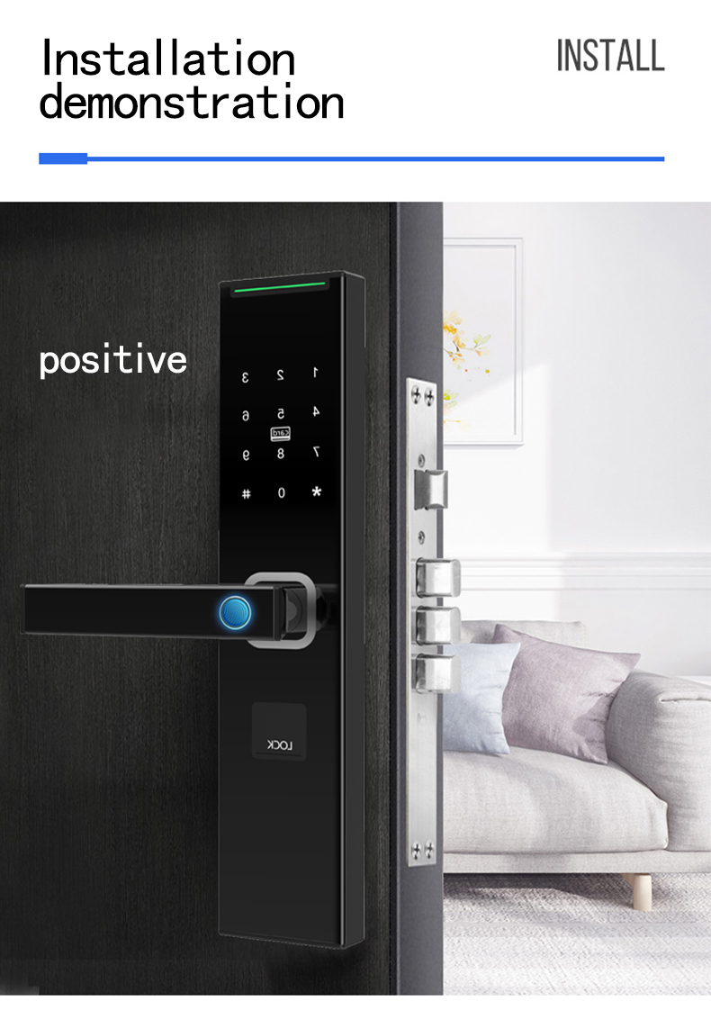 3D face recognition door lock smart finger print locks smart security door  touch screen lock