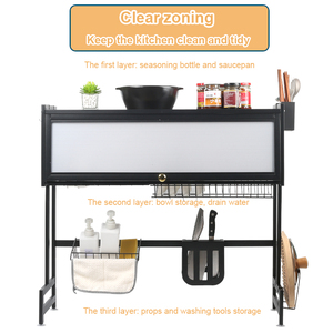 大容量碗碟架排水器2层水槽碗碟晾衣架带盖厨房储物架 - Product Image 2