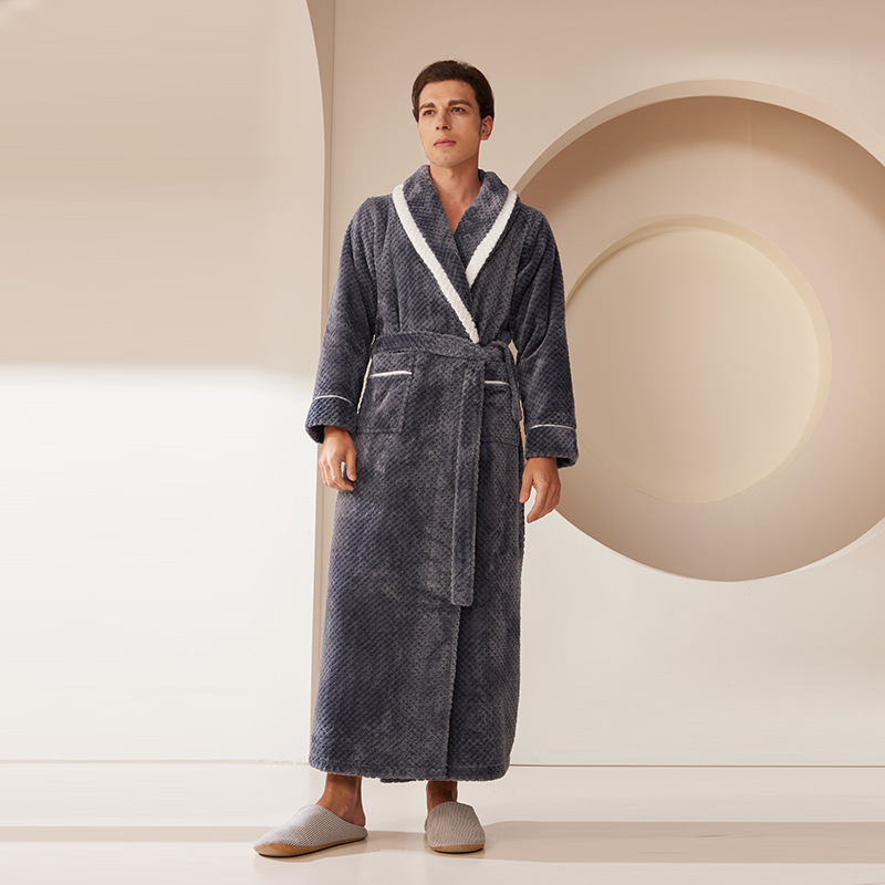 Homme peignoir-gris