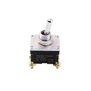 中国製ロッカートグルスイッチ15a 250v 20a 125v spst3ピンオン/オフ/オンスイッチメタルバット防水ブーツカバーロッカートグルs - Product Image 1