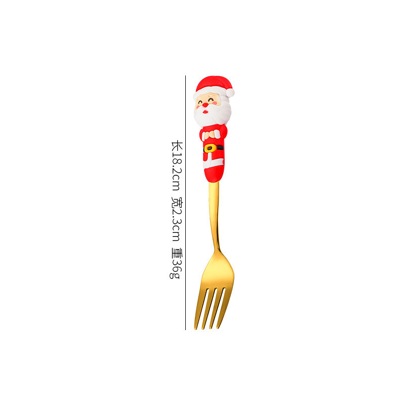Tenedor navideño grande - dorado