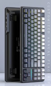 Teclado mecánico inalámbrico retroiluminado 87 teclas ratón inalámbrico y teclado tres modos BT tallado personalizado para juegos de escritorio - Product Image 4