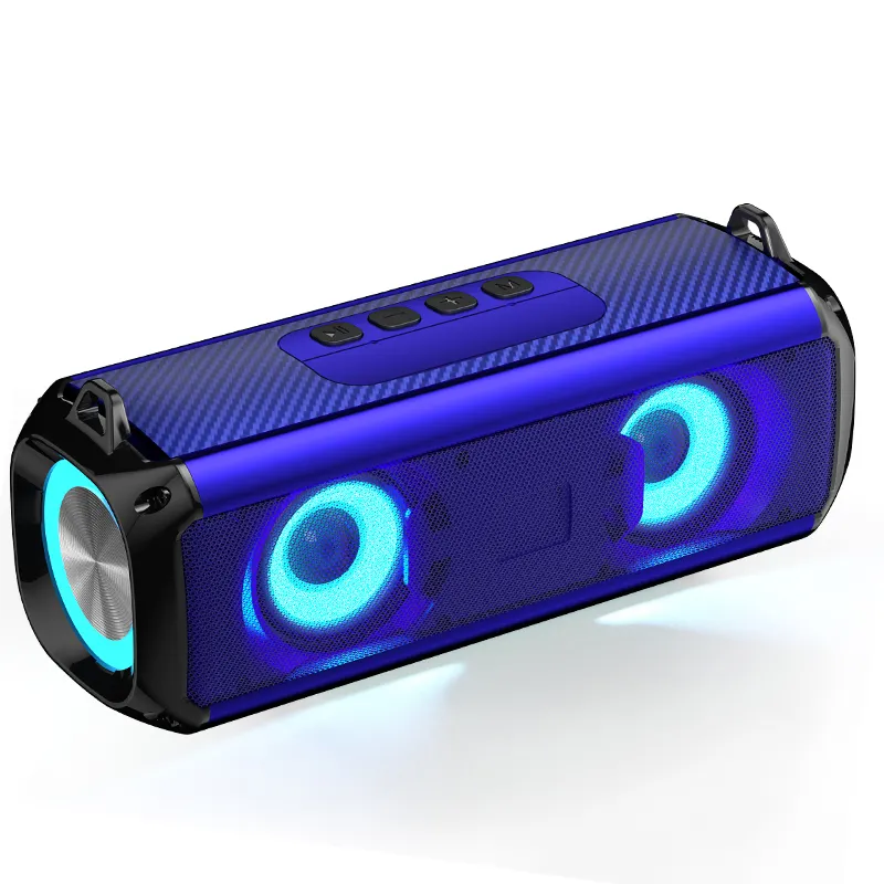 인기있는 블루투스 5.0 스피커 다채로운 LED 휴대용 스피커 수동 라디에이터 저음 강화