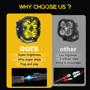 Yeni uzaktan kumanda 5 inç beyaz/sarı çalışma ışığı küp nokta sürüş ışın yardımcı LED ışık için araba SUV Offroad ATV UTV 4x4 - Product Image 4