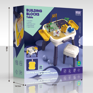 Children Kindergarten <strong>Multi</strong> <strong>Functional</strong> Learning <strong>Table</strong> Chair Toy <strong>Game</strong> Animal Building Block <strong>Games</strong> for Kids - Product Image 2