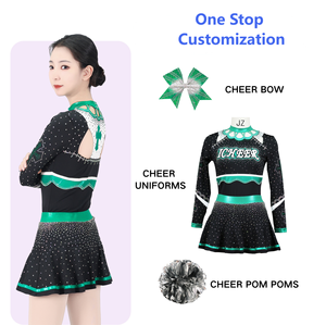 अनुकूलित चींटी टीम वर्दी पैकेज छोटे लंबे स्लीव रूफल्ड स्कर्ट काले हरे सफेद नीले रंग के थोक आदेश वर्दी - Product Image 2