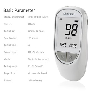 Bluetooth 4.0, <span class=keywords><strong>Wifi</strong></span> hoặc 4G Kỹ Thuật Số Thông Minh <span class=keywords><strong>glucometer</strong></span> Kết quả Đúng Blood Glucose Meter Với 500 Bộ Nhớ - Product Image 3
