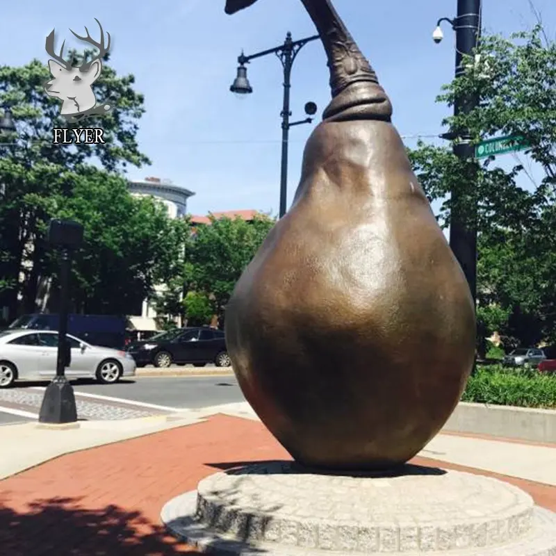 Decorazione esterna antico bronzo frutta pera scultura per la vendita