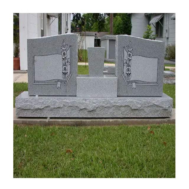 Pietra tombale all'ingrosso moderna di diversi colori granito doppio lapidi monumento vendita diretta in fabbrica #