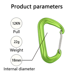 Jensan khéo léo thiết kế 7075 Nhôm d-hình dạng Carabiner Anodized dây thép Cửa Khóa Snap <span class=keywords><strong>hook</strong></span> cho khai thác mỏ - Product Image 3