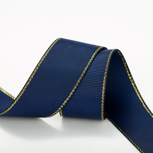 Customized Printing Logo Custom Color Gold Edge <strong>Ribbon</strong> 25MM*100Y Shiny Edge Grosgrain <strong>Ribbon</strong> for Bows - Product Image 6