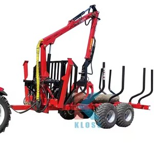 Hoch effizienter Holz lader anhänger mit Hydraulik kran und Greifer für die schnelle Holz verarbeitung - Product Image 2