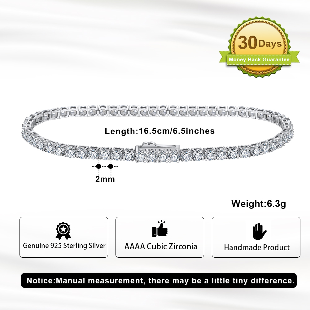2mm Rhodium Plated