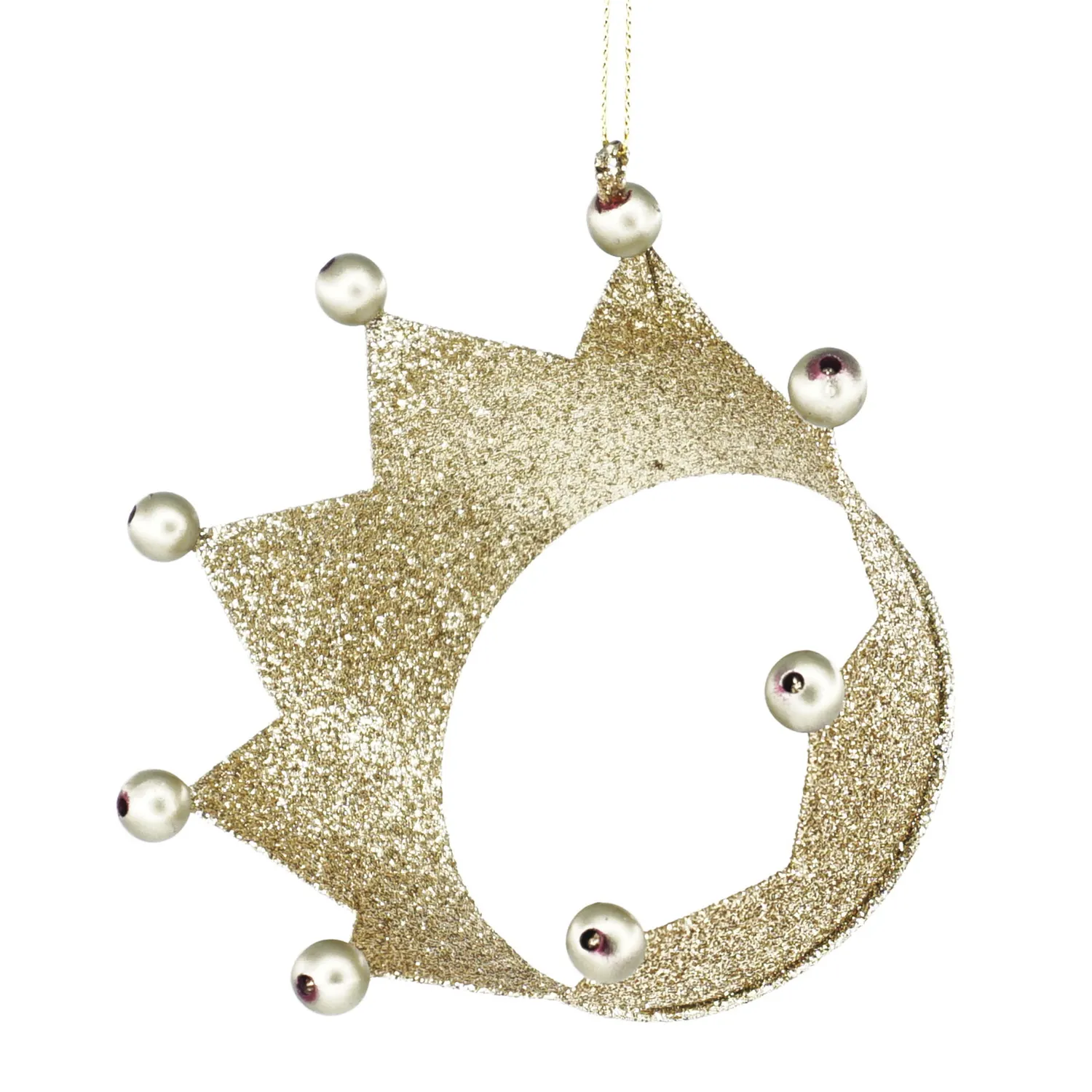 Decoración de fiesta de boda, corona de Metal de oro rosa con purpurina, adorno de decoración de Navidad