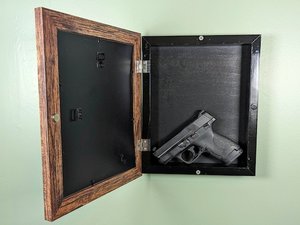 Hidden Valuables Wooden Storage Box and Wood Storage Picture <strong>Frame</strong> 10 '' <strong>X</strong> 12 '' <strong>11</strong>&quot; <strong>X</strong> <strong>14</strong>&quot; Compartment Wall Mount Shadow Box - Product Image 2