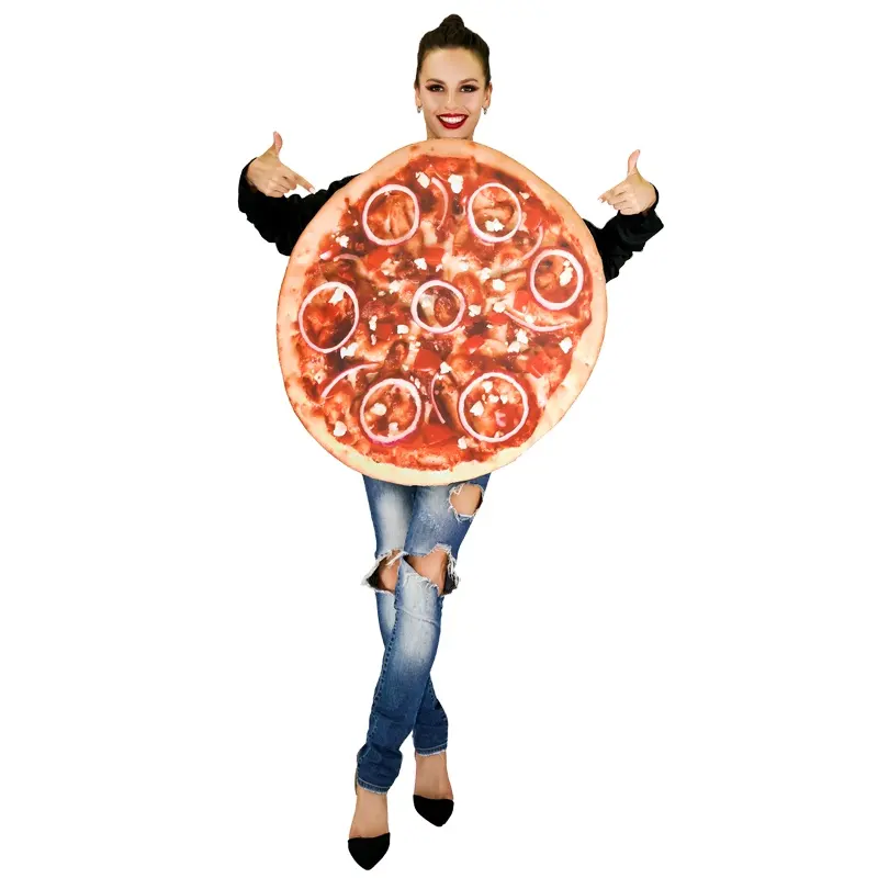 Costume da cibo divertente festa di halloween Fancy Dress Cosplay Pizza Slice Costume per adulti