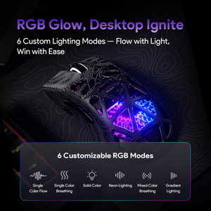 M6 PAW3395 RGB Ultra-leggero Mini Gaming Mouse 2.4G BT Wireless USB ergonomico Laser ricaricabile con cavo Inalambrico Mouse Computer - Product Image 6