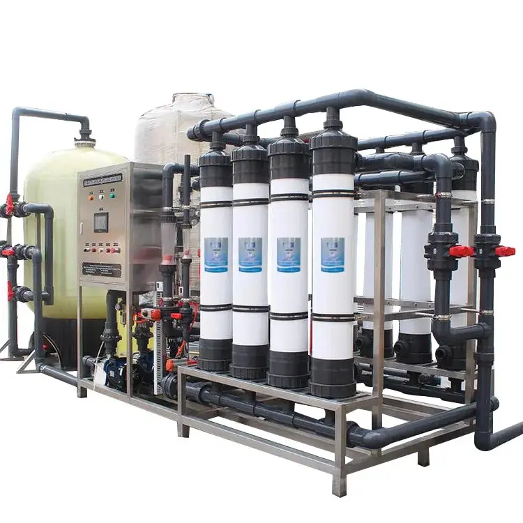 Sistema Huamo UF Purificador de agua Ultra filtración Skid Planta de tratamiento de agua potable industrial Sistema UF de 2 toneladas