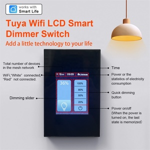 Interruptor de atenuación de pantalla táctil LCD Lanbon US CE FCC interruptor de luz Wifi automatización del hogar inteligente sistema Tuya Smart Life HomeKit - Product Image 3