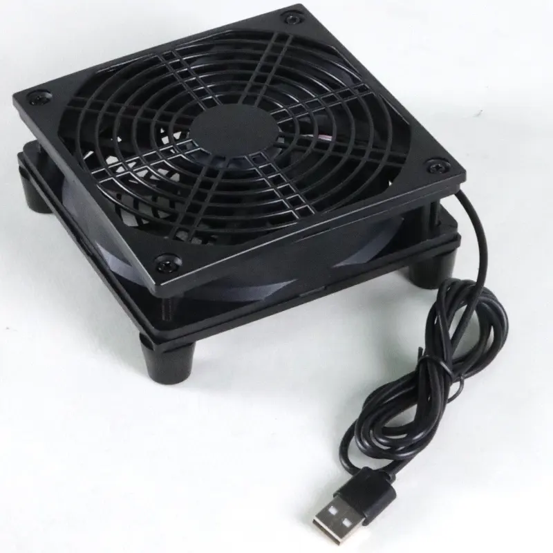 Ventilador de roteador personalizado com 120mm 5V alimentado por USB, ventilador de refrigeração de alto fluxo de ar para roteador, modem, DVR, Playstation, TV Box e outros eletrônicos