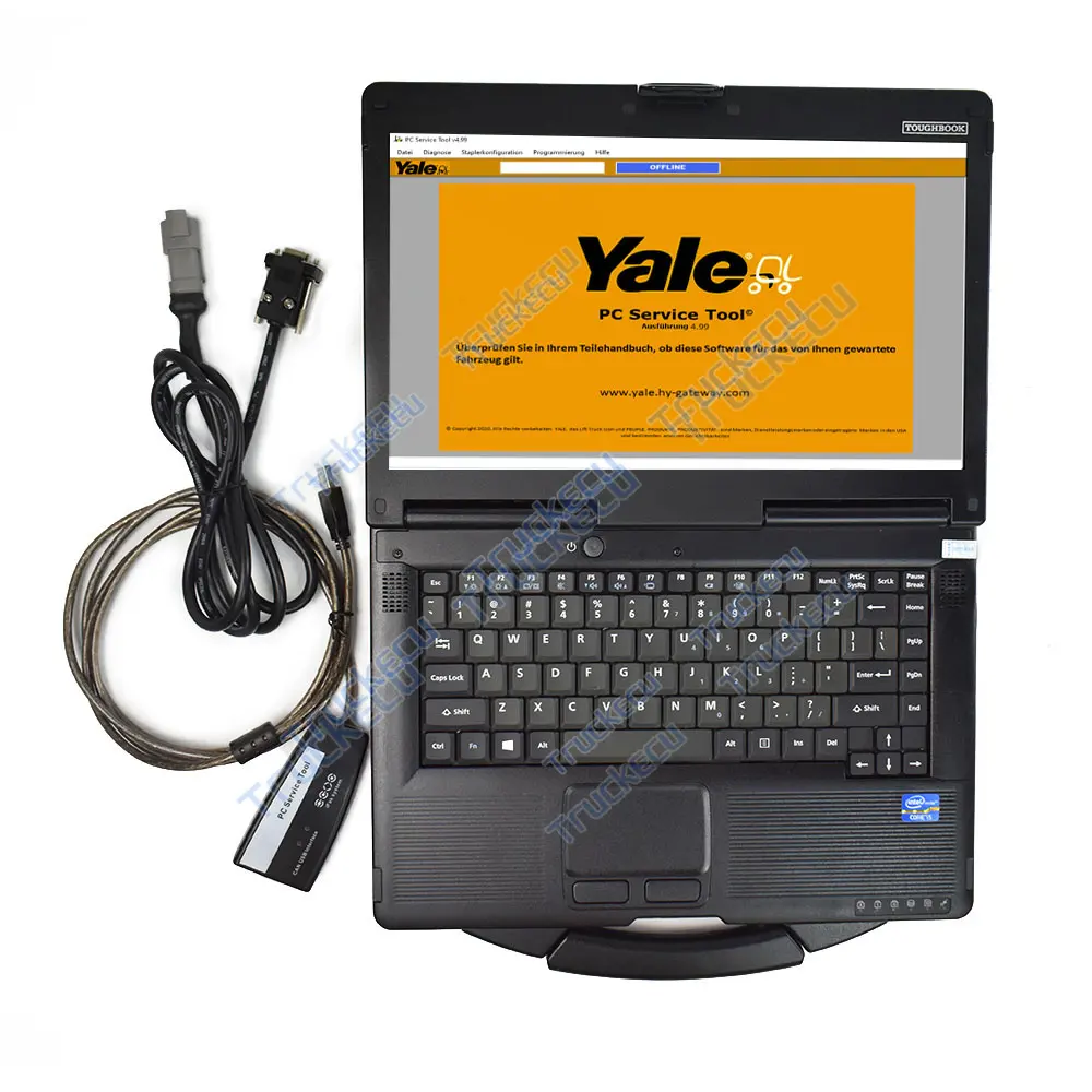 CF53 Laptop + V4.99 Para hyster yale empilhadeira ferramenta de diagnóstico scanner Ifak CAN Interface USB Yale Hyster PC Service Tool