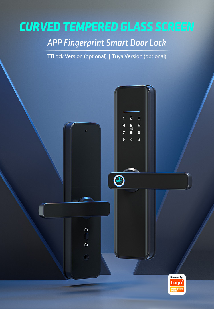 Tediton Wifi Smart Door Lock Fingerprint New Style X6 Smart locks TUYA App Entrance Automatic Fingerprint Lock