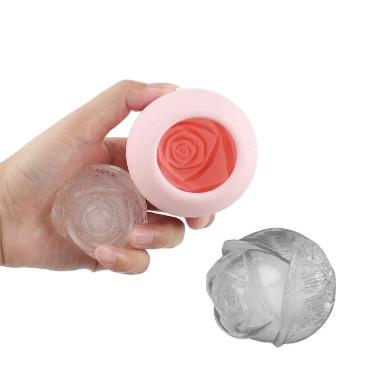 cubo de hielo de una sola rosa