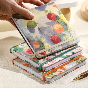 Cuaderno cuadrado de estilo de pintura al óleo de tela, libro de cartón grueso, libro de estudiante de tapa dura, papel interior en blanco - Product Image 2