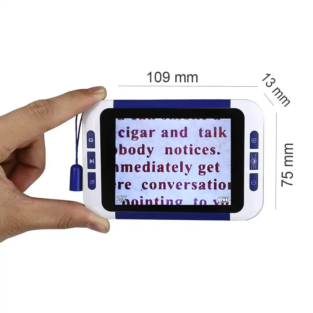 Lupa de lectura de baja visión para vídeo electrónico portátil LCD de 3,5 ", Cable USB de TV 2X-32X