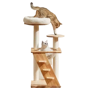 Istana kucing langsung pabrik ukuran sedang rumah hewan peliharaan bingkai panjat tebing kucing Sisal kayu rumah hewan mewah gaya Nordic - Product Image 4
