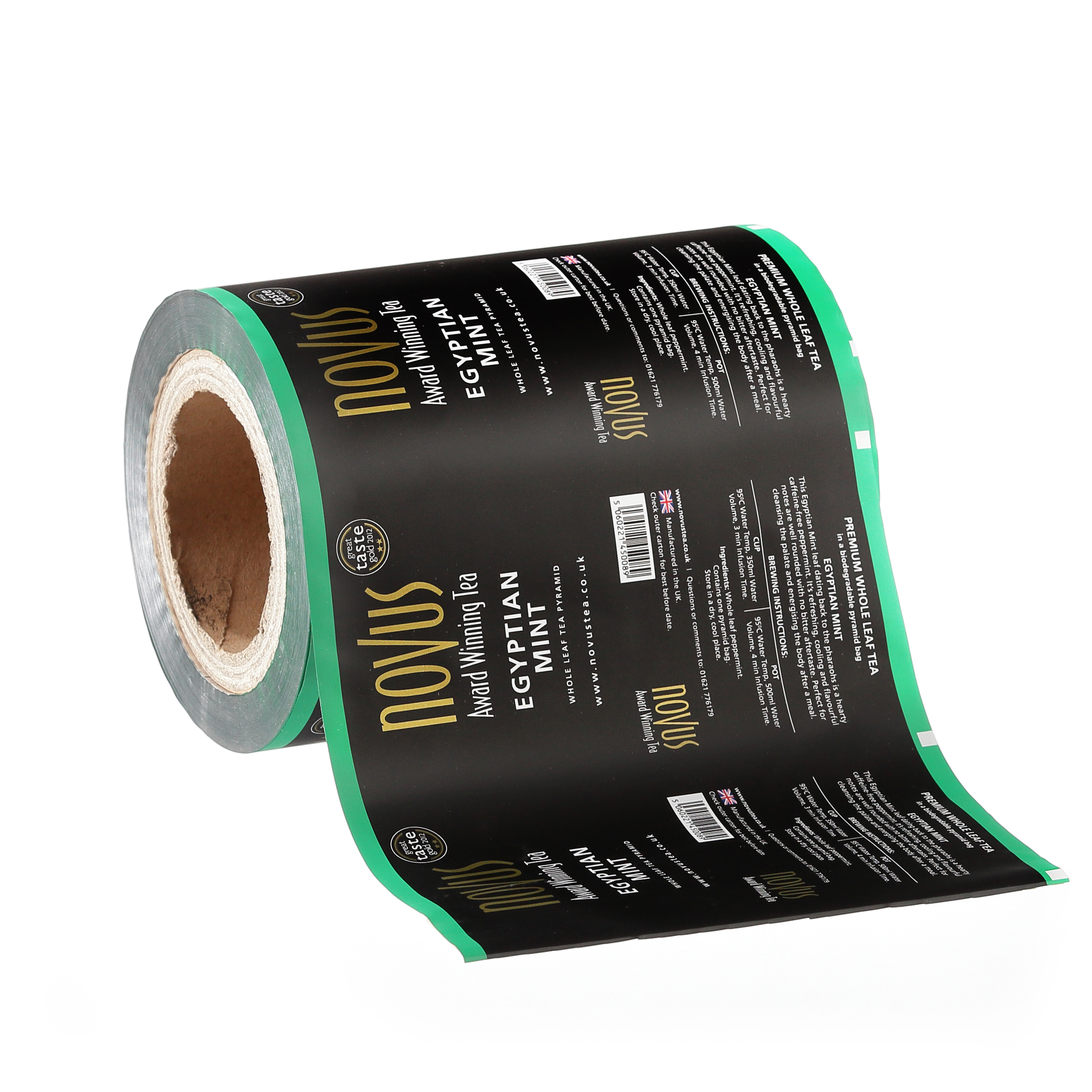 Custom printed roll film for tea