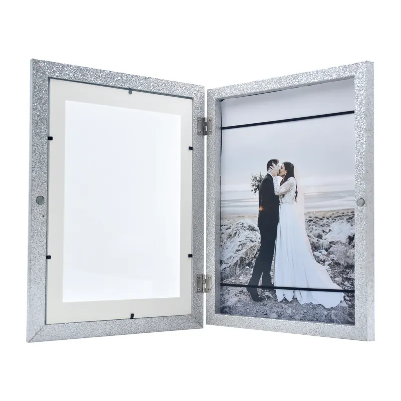Beautiful White Butterfly Shape Photo Frame magic Wooden Cube Picture Frame for Desktop Table Top Display