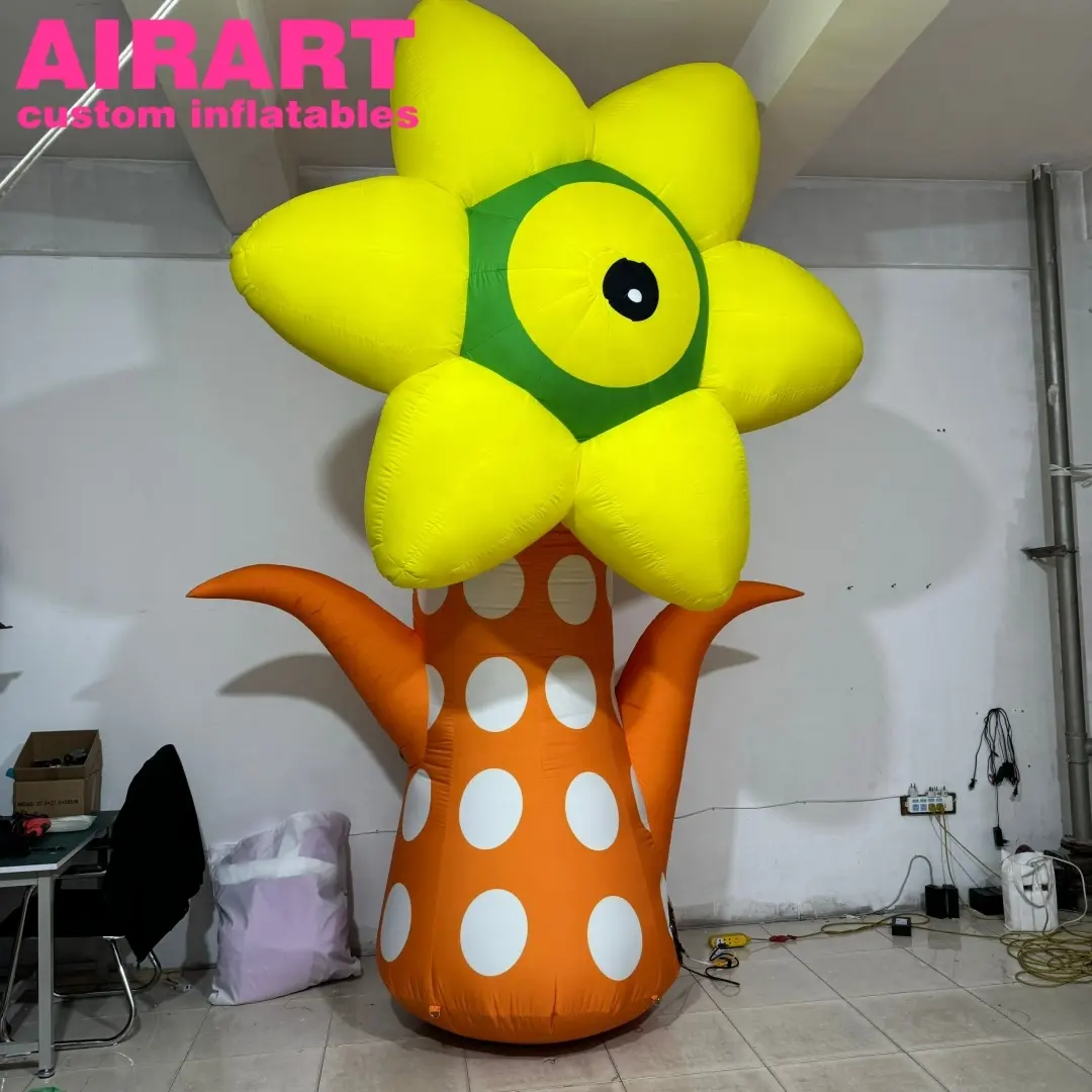 Modello gonfiabile del fiore di simulazione, Inflatables del fiore del bulbo oculare, colore giallo albero gonfiabile del fiore