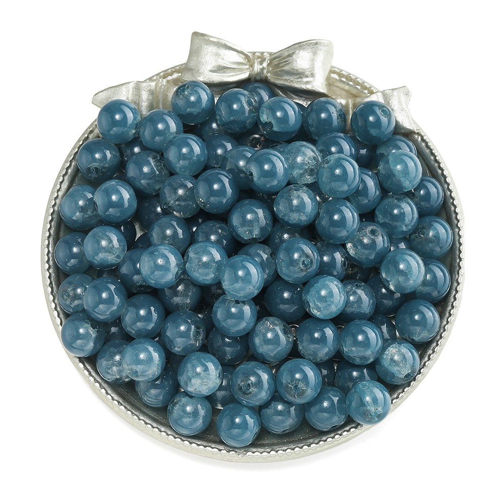 Perles florales blanc d'oeuf - bleu foncé