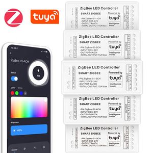 Tuya Zigbee 3.0 LED controller luce 5-24V 15A 220V Smart Home 2 Gang Dimmer interruttore RGBW RGBW strisce Zigbee LED Controller - Product Image 2