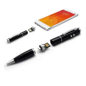 Penna a sfera Usb multifunzione 4 In 1 personalizzata con luce puntatore Laser a Led chiavetta usb stilo Pen drive - Product Image 4