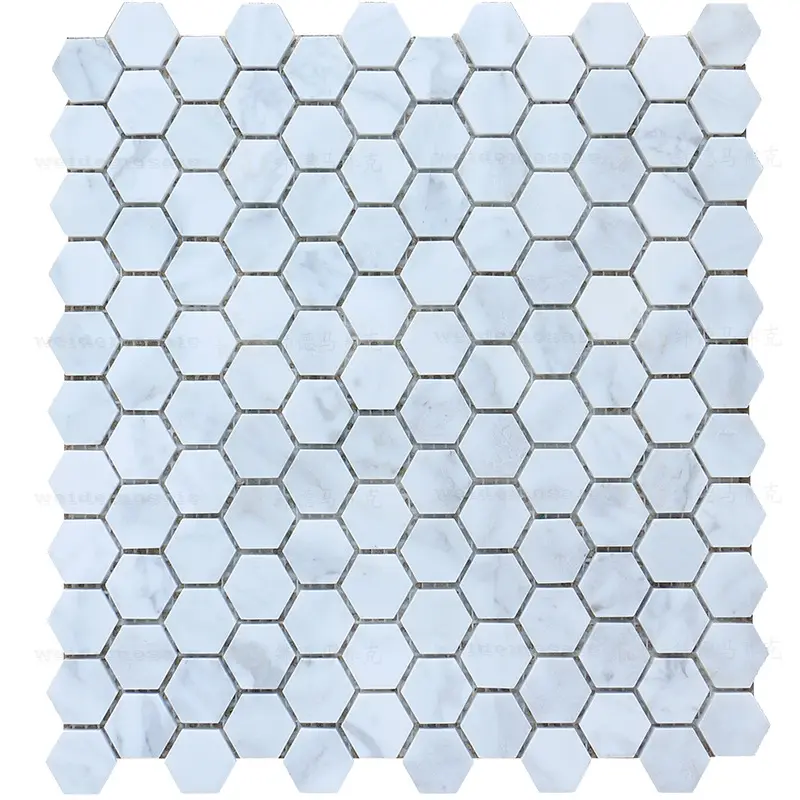 Hexagon Design Luxo Varanda Terra Hexagon Mosaic Tile Light Blue Background Wall Decoração Matte Cerâmica Porcelana Mosaico