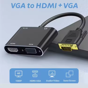 1080p VGA至HDTV + VGA适配器铝制VGA至高清转换器，带3.5毫米音频和USB电源接口 - Product Image 4