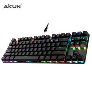 AIKUN GX9870 Teclado para juegos con cable TKL, retroiluminación RGB, interruptores mecánicos de 87 teclas, función multimedia, Puerto tipo C - Product Image 1