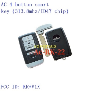 FCC ID: KR5V1X ** 2015-2019年用アキュラRLX TLX 4ボタン車のスマートキーロゴなしフリップキー - Product Image 4