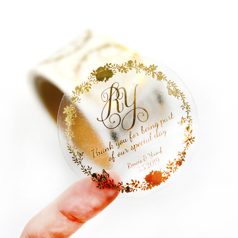 Clear Gold Foil Roll Label