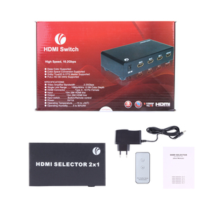 VCOM <strong>1</strong> Monitor for <strong>2</strong> Computers Video Switcher Metal Case <strong>2</strong> in <strong>1</strong> Out 3D <strong>1</strong>.4V <strong>HDMI</strong> <strong>Switch</strong> with Remote Control IR