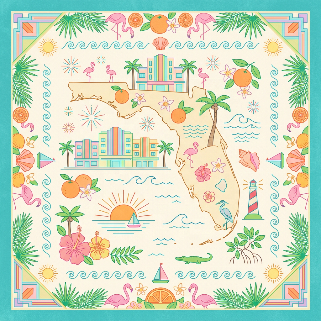 Plage orange - tapis Floride