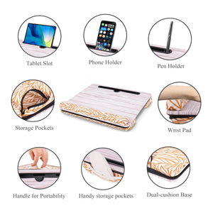 <strong>Lap</strong> Desk, Fits up to 15.6 Inches Laptop Bed <strong>Table</strong> <strong>Computer</strong> with Soft Pillow and Storage Bag, Gaming Tray and Writing Tray on Bed - Product Image 5