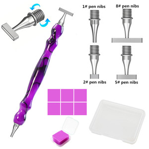 नई थ्रेड धातु स्टेनलेस स्टील ड्रिल पेन टिप्स रेसिन पॉइंट ड्रिल पेन 5 डी डायमंड पेंटिंग किट कला कढ़ाई उपकरण पेन - Product Image 2