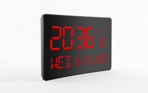Termómetro digital con sensor de humedad, medidor de temperatura digital electrónico montado en la pared, pantalla de hora y fecha para exteriores - Product Image 5