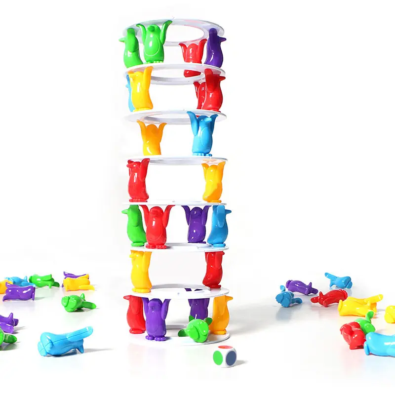 لعبة سطح المكتب على شكل برج متوازن ينهار تحديات بينج بين لعبة ألغاز للأطفال ألعاب تفاعلية للأبوين والصغار