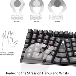 Mechanical Ergonomic <strong>Keyboard</strong> Butterfly <strong>Layout</strong> Mech Keebs USB-C Wired 80% Ergo with Hotkeys and Backlit for Desktop <strong>Computer</strong> PC - Product Image 4