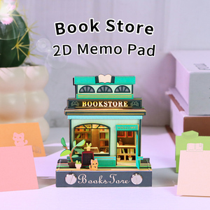 办公室/家用纸艺术桌面装饰定制书店3d模型手撕笔记文具3D记事本礼品 - Product Image 2