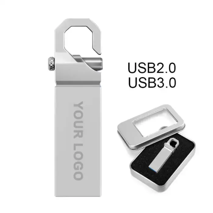 Mini Metal kanca Usb Flash sürücü 1GB 2GB 4GB 8GB 16GB 32GB 64GB özel logolu Usb Memory Stick